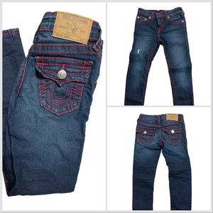 True Religion Boys Dark Blue Boys Big T Denim Jeans Size 7